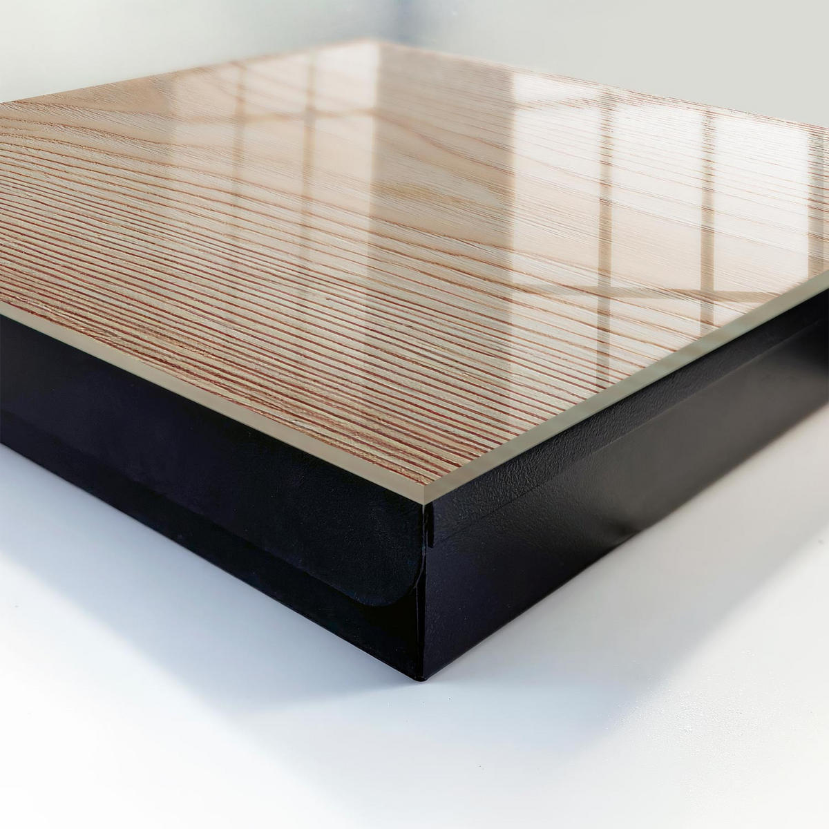 SCHLÜSSELBOX Schwarz 30x30 cm- Türöffnung nach rechts - Holzstruktur - Beige, Metall (30/30/5cm) - TULUP