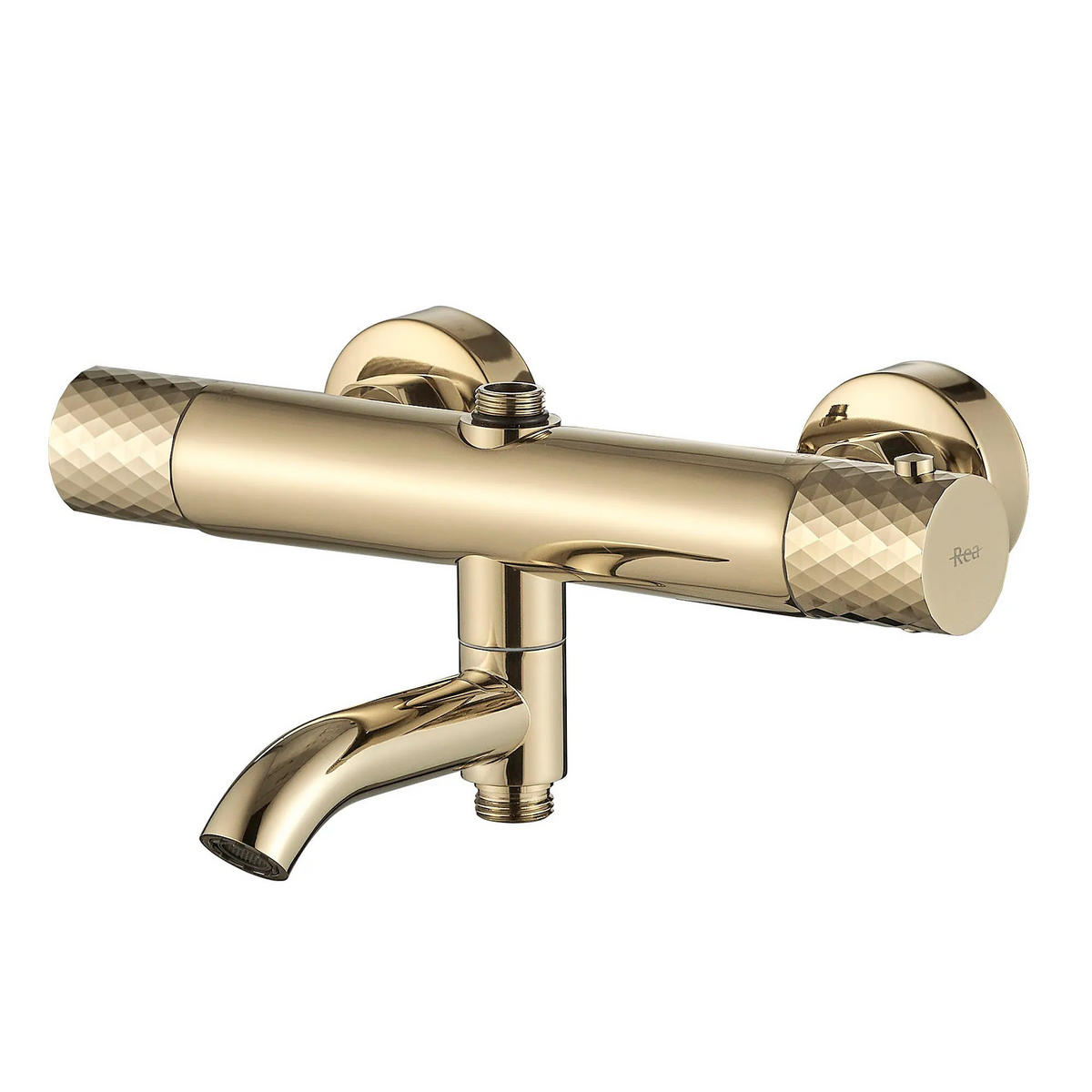 THERMOSTAT Duschset Rea Lungo Diamond Gold - Goldfarben, Metall (34.5/117/27cm) - REA