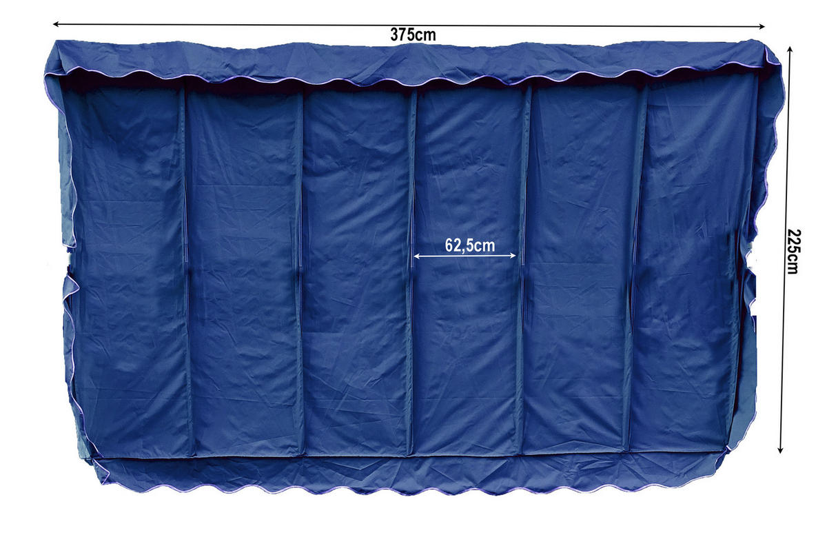 ERSATZDACH Markise Dubai 375x225 cm Blau - Blau, Textil (375/1/225cm) - QUICK STAR