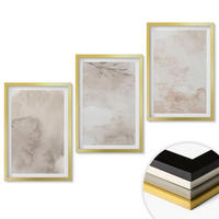 WANDBILDER 3er Set - 40x60 cm Goldrahmen - Verschüttete Boho-Aquarellfarben - Goldfarben, Kunststoff (40/60cm) - ArtPrintCave