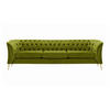 DREISITZER-SOFA Chesterfield Modern-Velluto 9 - Olivgrün, Holz/Textil (248/74/80cm)