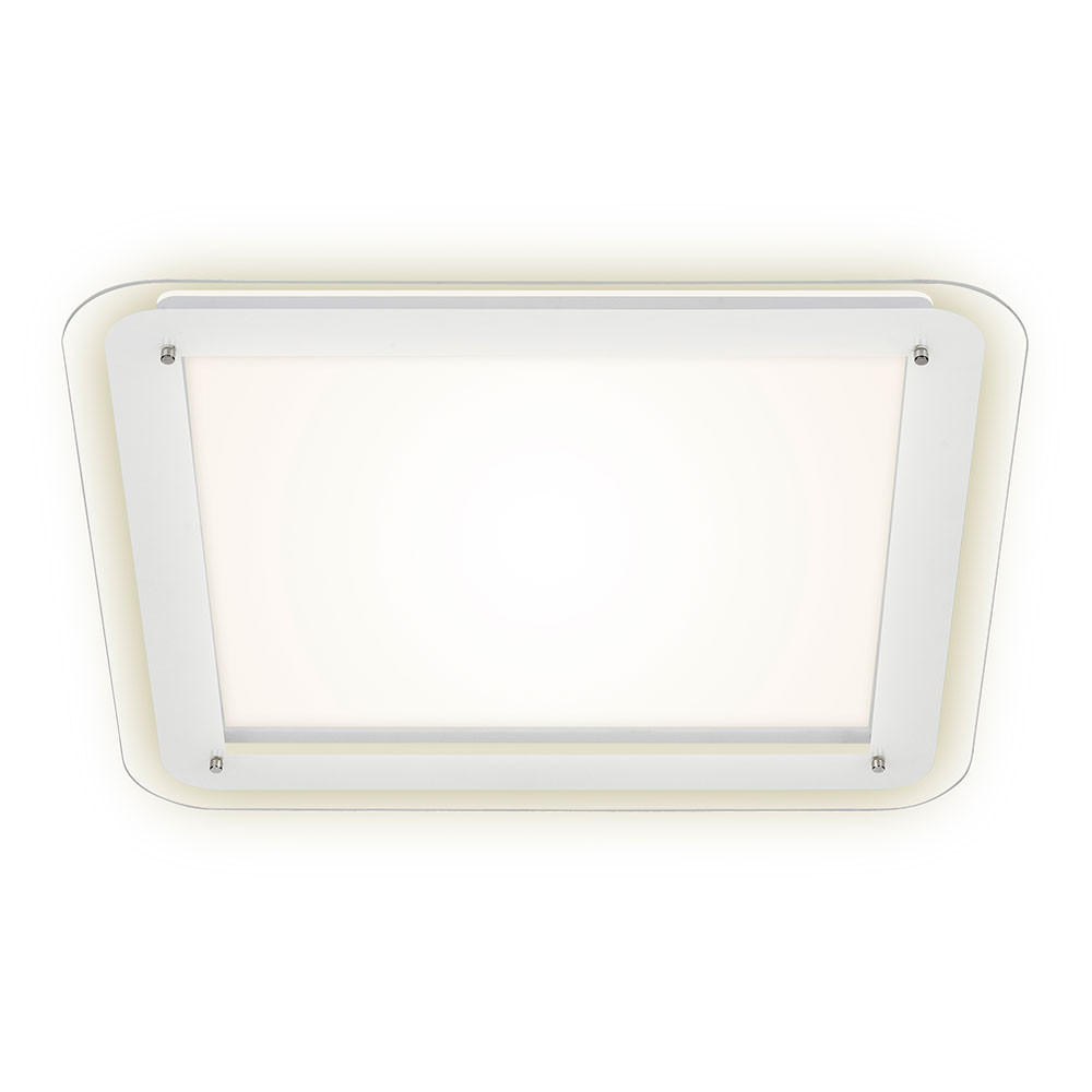 LED DECKENLEUCHTE Glas klar Weiß - Weiß, Glas (52/52/5cm) - Briloner
