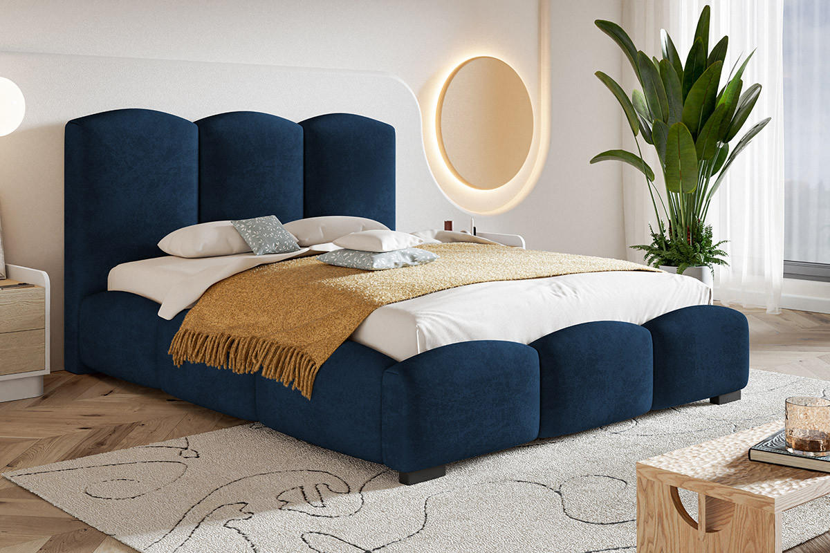 BETT Blau BEN 14 Mit Bettkasten 180x200 cm - Dunkelblau, Textil (180/200cm) - Sepro Meble