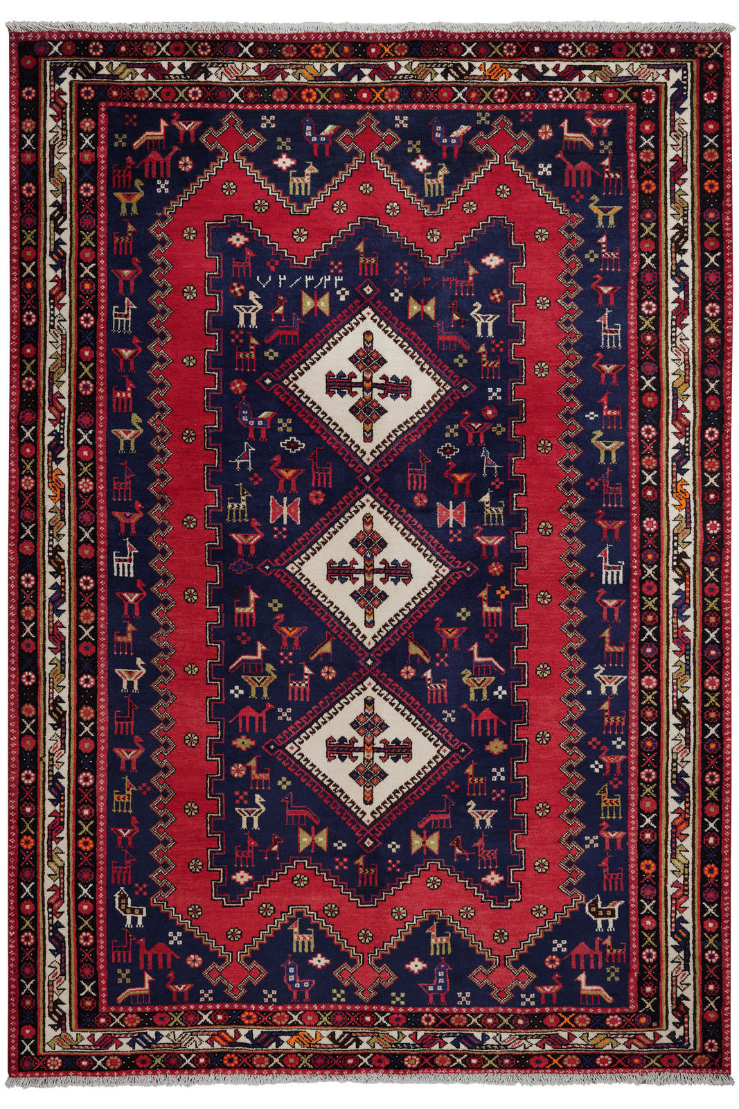 ORIENTTEPPICH handgeknüpft Afshar Blau 243/166 cm Schurwolle - Blau, Textil (166/243cm) - Looma