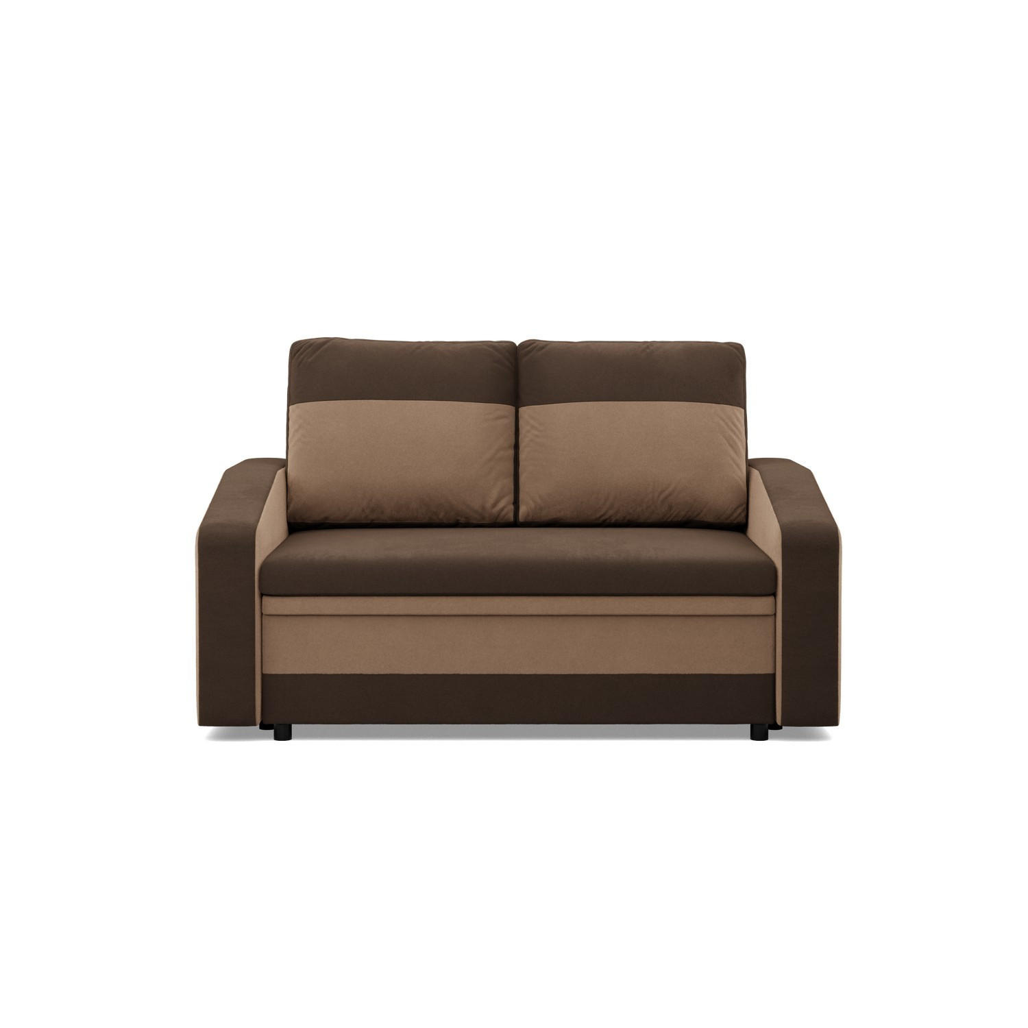 SOFA 2-SITZER MIT SCHLAFFUNKTION ORION, Dunkelbraun + Braun - Braun, Textil (148/90/87cm)