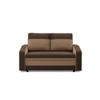 SOFA 2-SITZER MIT SCHLAFFUNKTION ORION, Dunkelbraun + Braun - Braun, Textil (148/90/87cm)