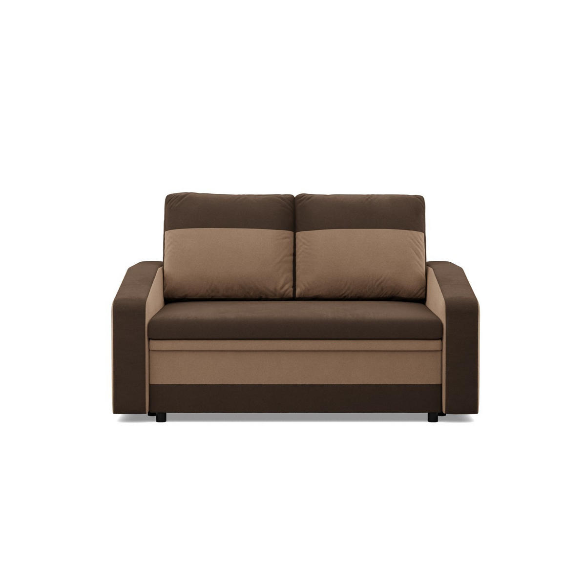 SOFA 2-SITZER MIT SCHLAFFUNKTION ORION, Dunkelbraun + Braun - Braun, Textil (148/90/87cm)