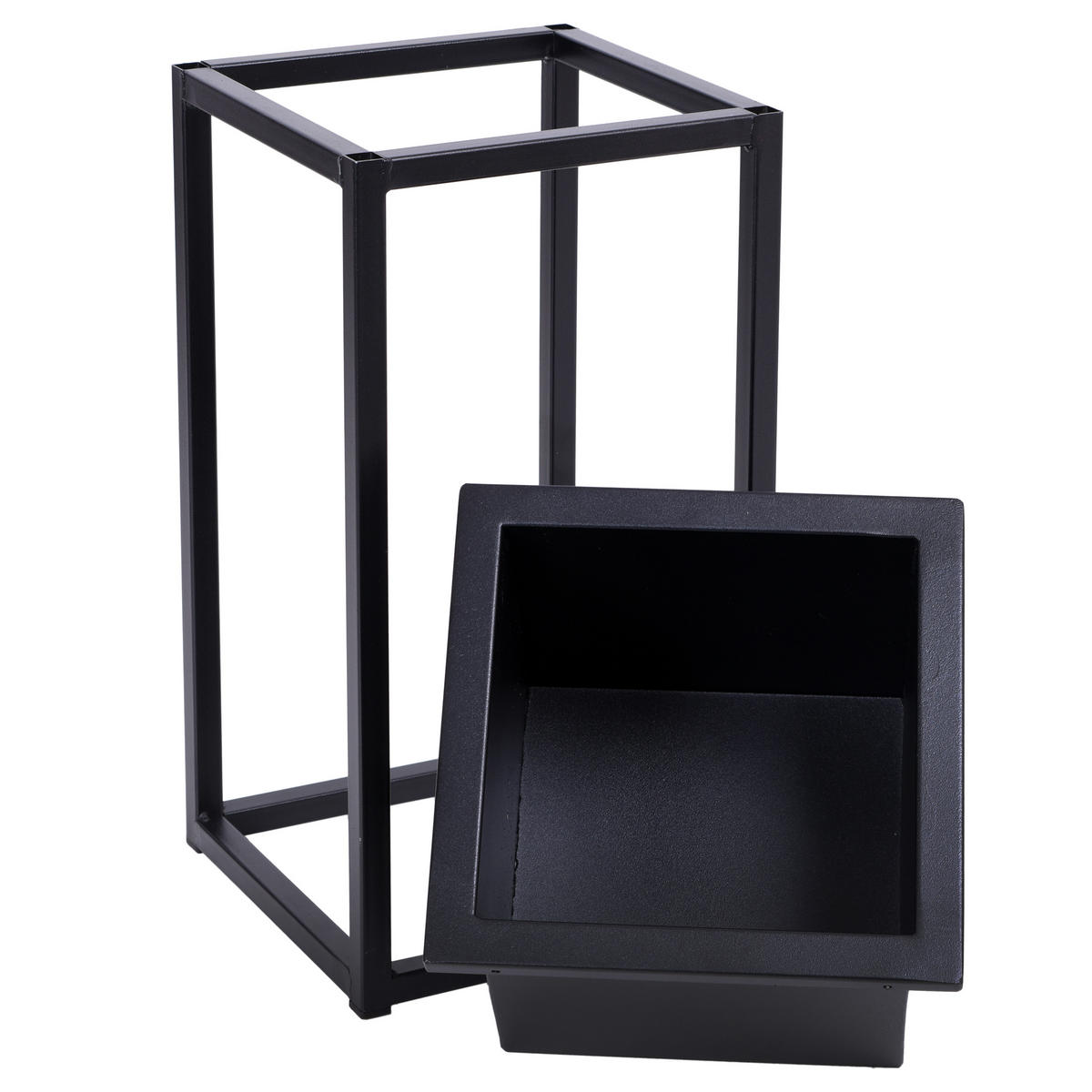 BLUMENSTÄNDER Schwarz 40 cm - Schwarz, Metall (21.5/21.5/41cm) - Mat-Haus