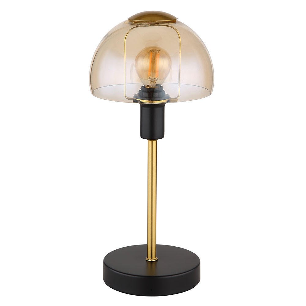 TISCHLEUCHTE KOKKINI Glas Gold Schwarz - Goldfarben, Glas (15/15/32cm) - Globo Lighting