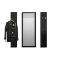 GARDEROBE Spot Schwarz Hochglanz - Schwarz Hochglanz, Holzwerkstoff (120/140/2cm) - Vladon