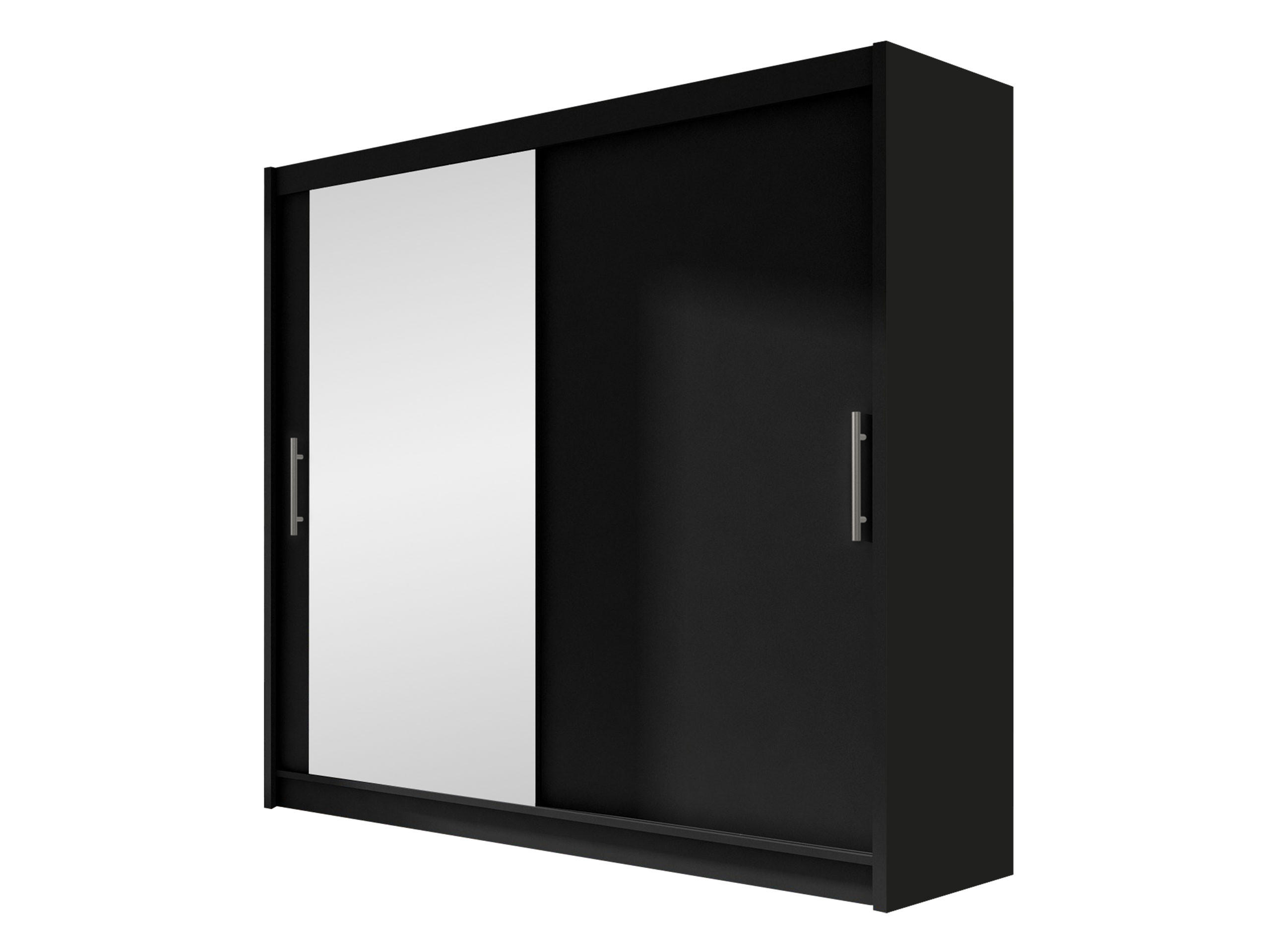 KLEIDERSCHRANK London VI - Silberfarben/Schwarz, Holzwerkstoff/Kunststoff (180/215/58cm) - MIRJAN24