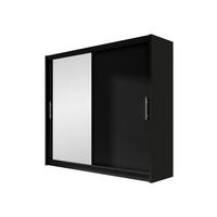 KLEIDERSCHRANK London VI - Silberfarben/Schwarz, Holzwerkstoff/Kunststoff (180/215/58cm) - MIRJAN24
