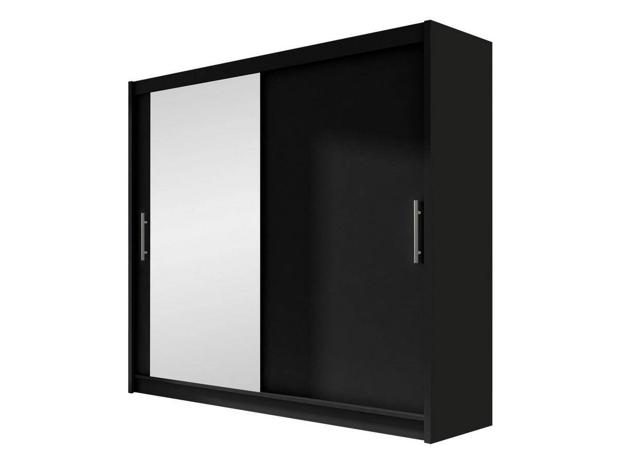 KLEIDERSCHRANK London VI - Silberfarben/Schwarz, Holzwerkstoff/Kunststoff (180/215/58cm) - MIRJAN24