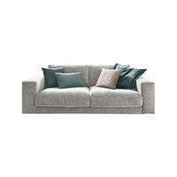 SOFA 2-SITZER MADELINE Hellgrau Cord - Hellgrau/Schwarz, Kunststoff/Textil (230/85/127cm) - KAWOLA