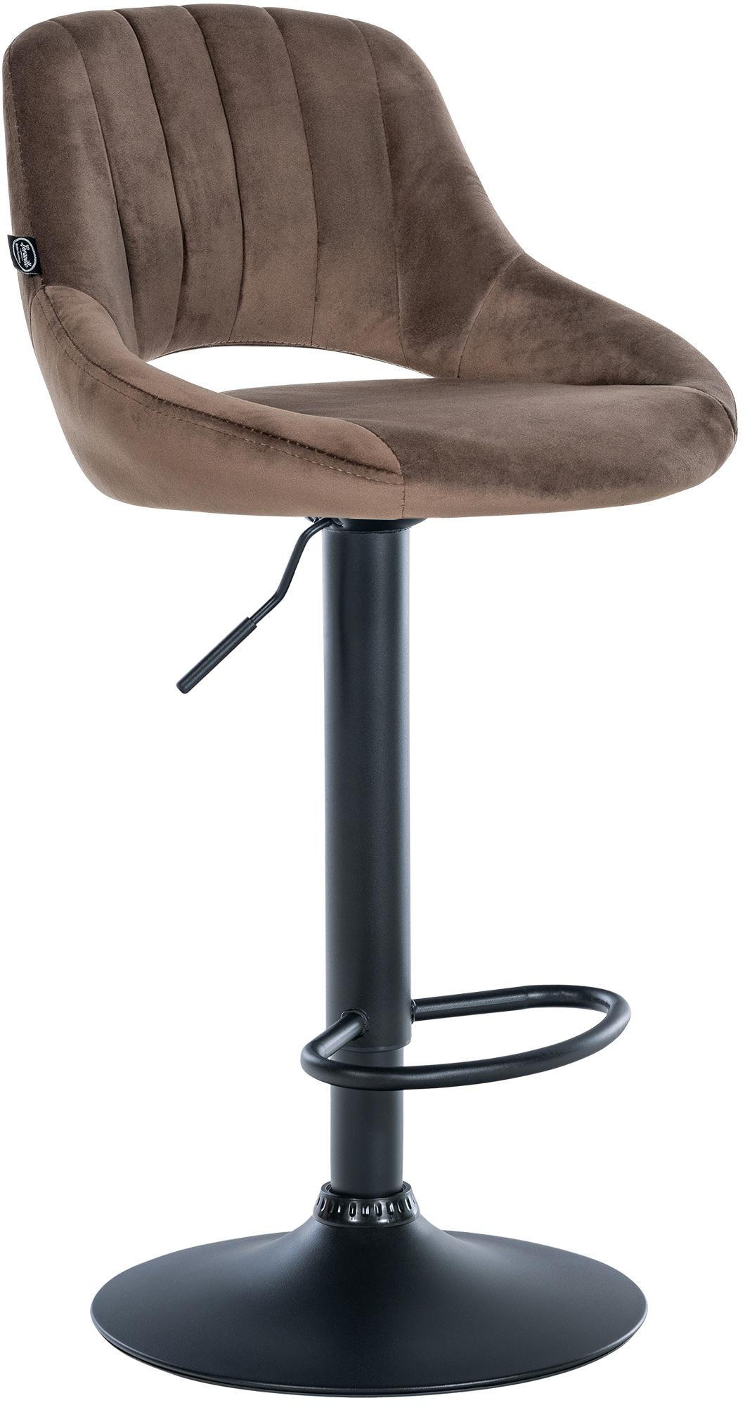 BARHOCKER Samt Braun - Schwarz/Braun, Textil/Metall (47/85/48cm) - CLP