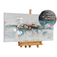 ACRYLBILD HANDGEMALT 120/60 cm - Grau, Holz/Textil (120/60cm) - KUNSTLOFT