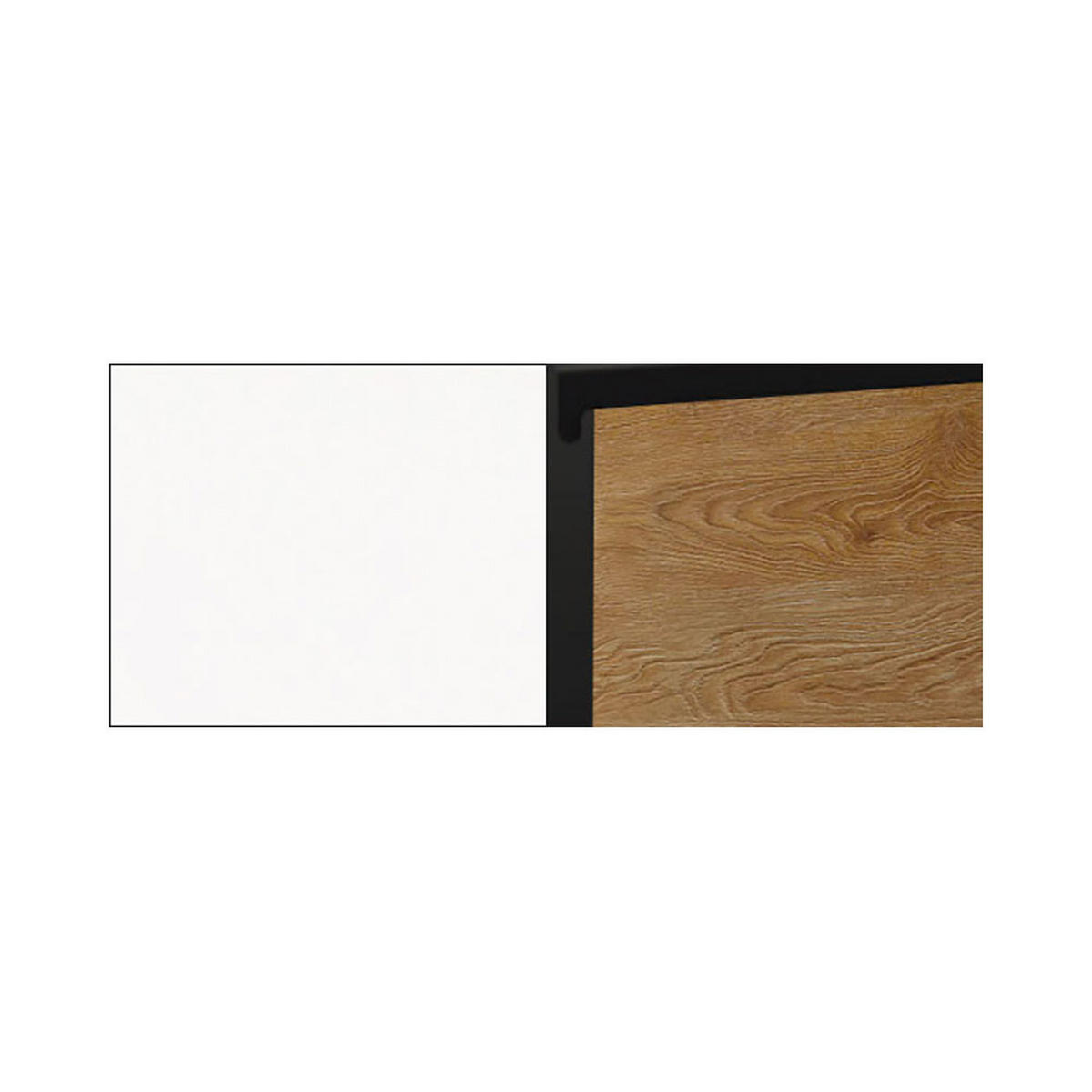 SCHUBLADENUNTERSCHRANK Treviso weiß / Pembroke - schwarz 60 / 50 / 82cm - Eichefarben/Weiß, Holz/Holzwerkstoff (60/82/50cm) - Feldmann-Wohnen