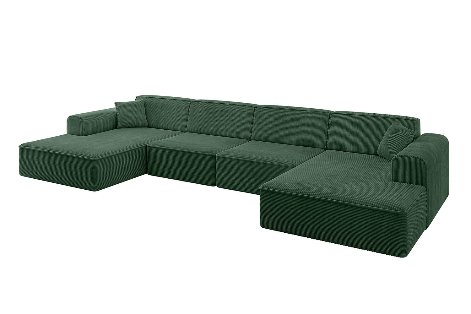 WOHNLANDSCHAFT IREA-U2-v3 - 382x165x76 cm Grün - Grün, Holzwerkstoff/Textil (382/76/165cm) - ALTDECOR