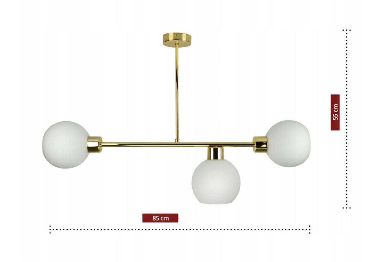 PENDELLEUCHTE GOLDGLAS - Goldfarben/Weiß, Glas/Metall (30/85/55cm) - kiki design