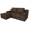 ECKSOFA Caspar mit Schlaffunktion Braun Cord - Braun, Textil (200/141cm) - Bromarkt