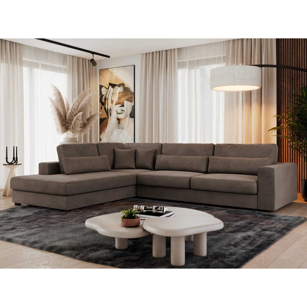 Thumbnail - MKS Ecksofa, Braun, Textil, 3-Sitzer, L-Form,L-Form, 316x249 cm, Oeko-Tex®, Wohnzimmer, Sofas & Couches, Wohnlandschafte...