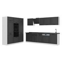 KUCHYNKA R-Line, Antracitový vidiecky dom/biely, 180 cm antrasiitti työtaso - biela/antracitová, kompozitné drevo (180/206.8/60cm) - Vicco