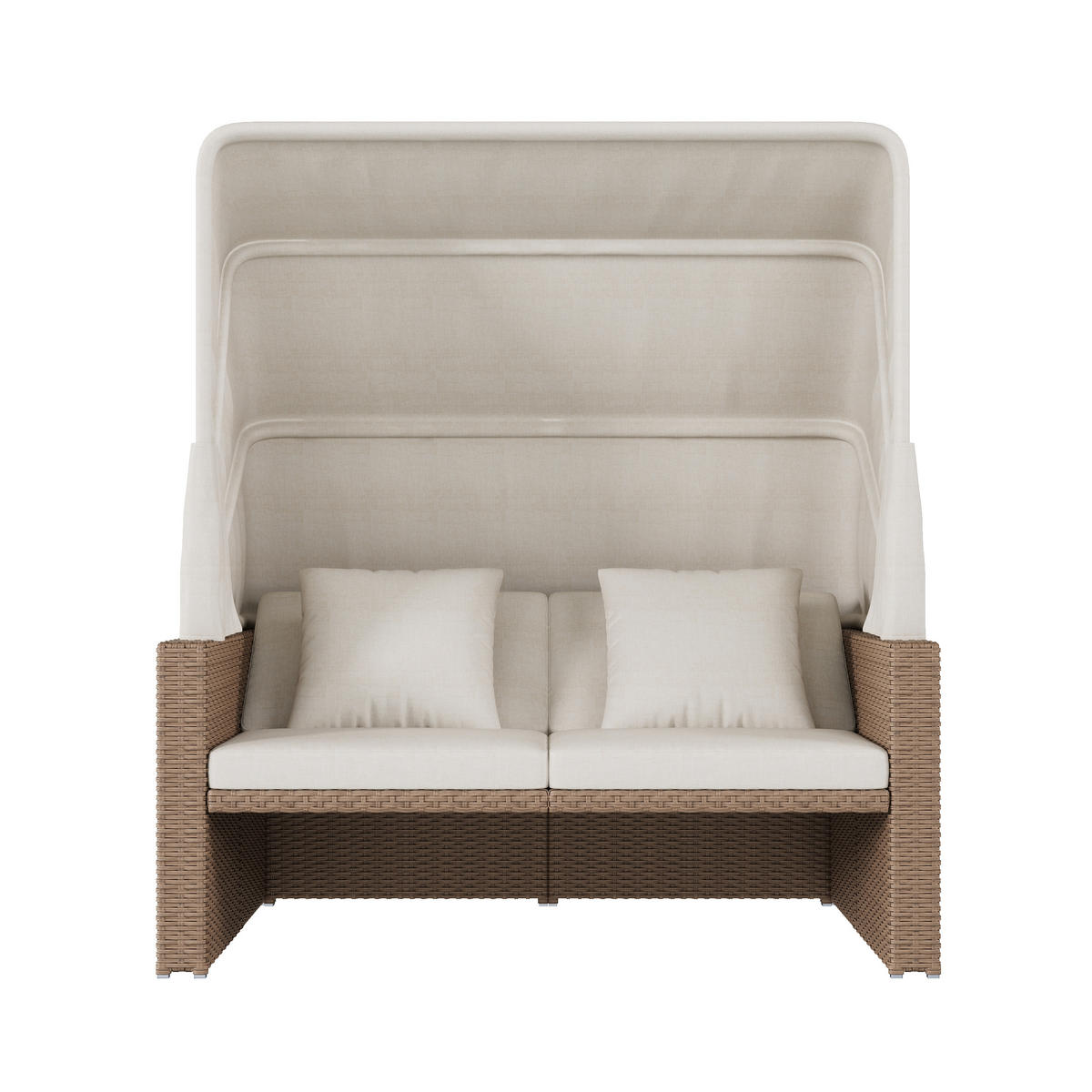 GARTENMÖBEL, 2-4 Personen, Loungesofa, Khaki - Hellbraun, Textil (94/142/136cm) - FLIEKS