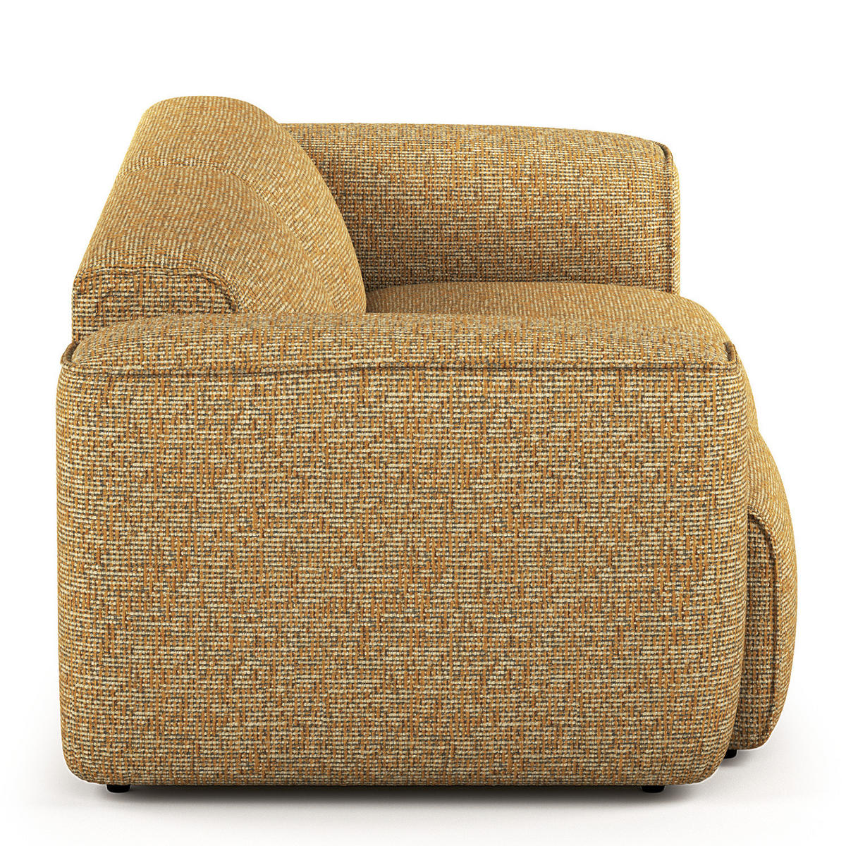 3-SITZER SOFA - Schwarz/Honig, Kunststoff/Textil (251/71/102cm) - home24