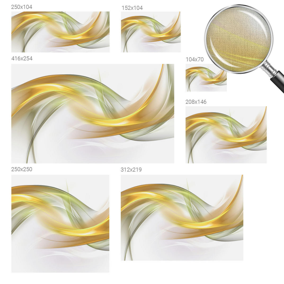 FOTOTAPETE 104x70 cm - Fließende Harmonie - Weiß, Textil (104/70cm) - Wallfluent