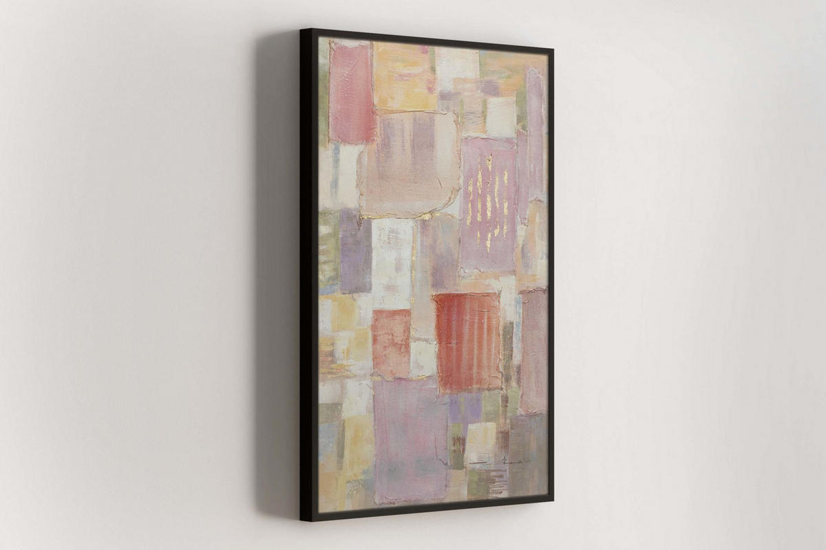 ACRYLBILD HANDGEMALT Orange 83/123 cm - Pink/Beige, Textil (83/123cm) - KUNSTLOFT