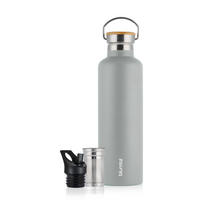 TRINKFLASCHE Leni 1000 ml, inkl. Teesieb und Sportdeckel - Grau, Metall (1L) - Blumtal