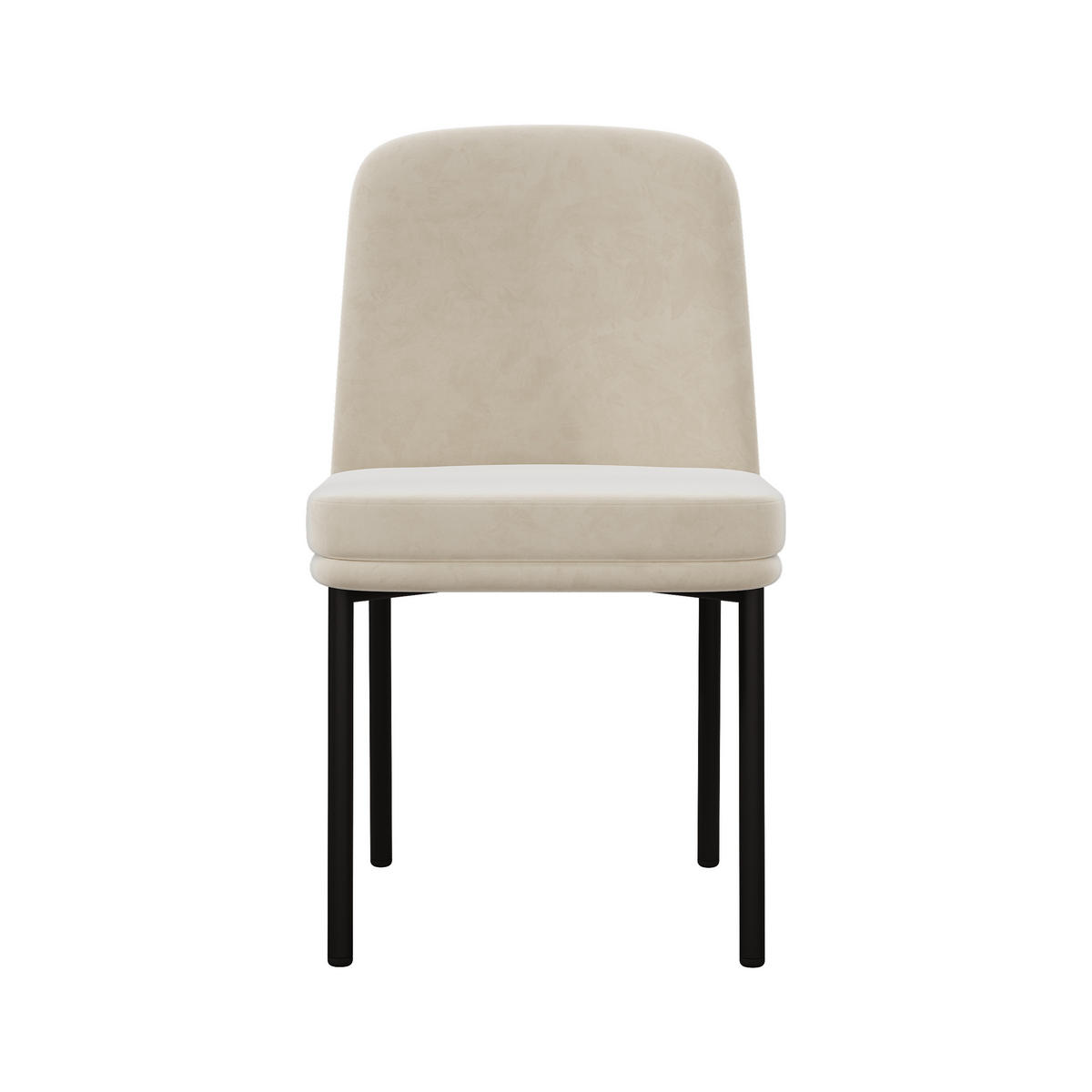 STUHL-SET DE-35810 2 Stück mit schwarzem Rahmen Beige - Beige, Metall (53/82/42.5cm) - ComfortXL