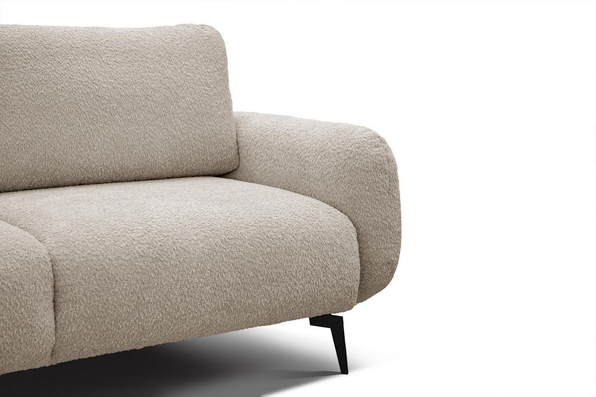 SOFA FEBE 3-Sitzer, ecru - Champagner/Schwarz, Holz/Textil (190/82/96cm) - Courtois Laville