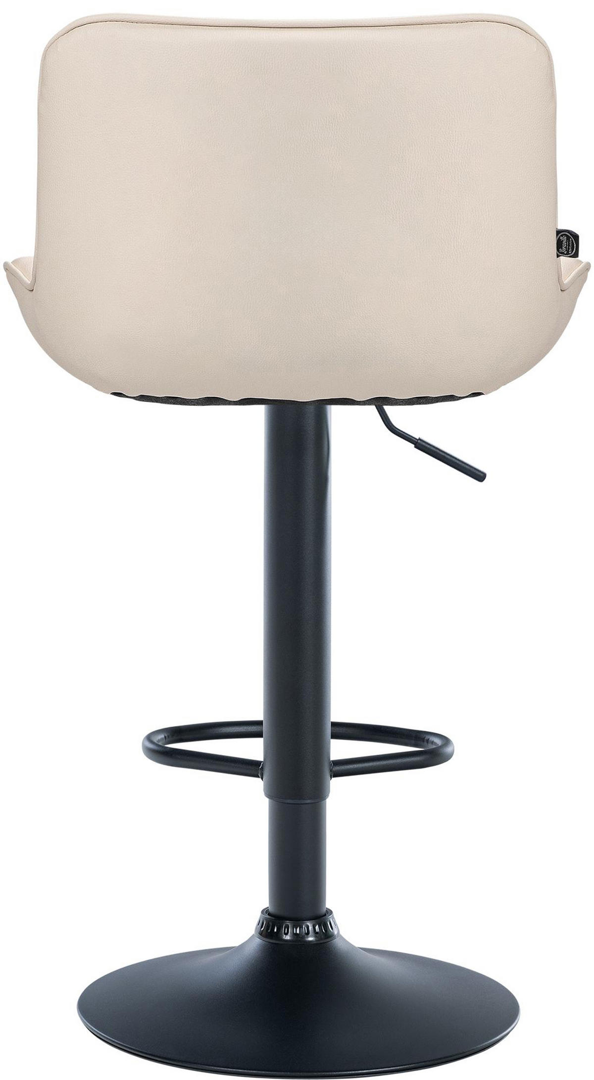BARHOCKER Vulcano Kunstleder schwarz creme - Creme/Schwarz, Kunststoff/Metall (49/106/51cm) - TPFLiving