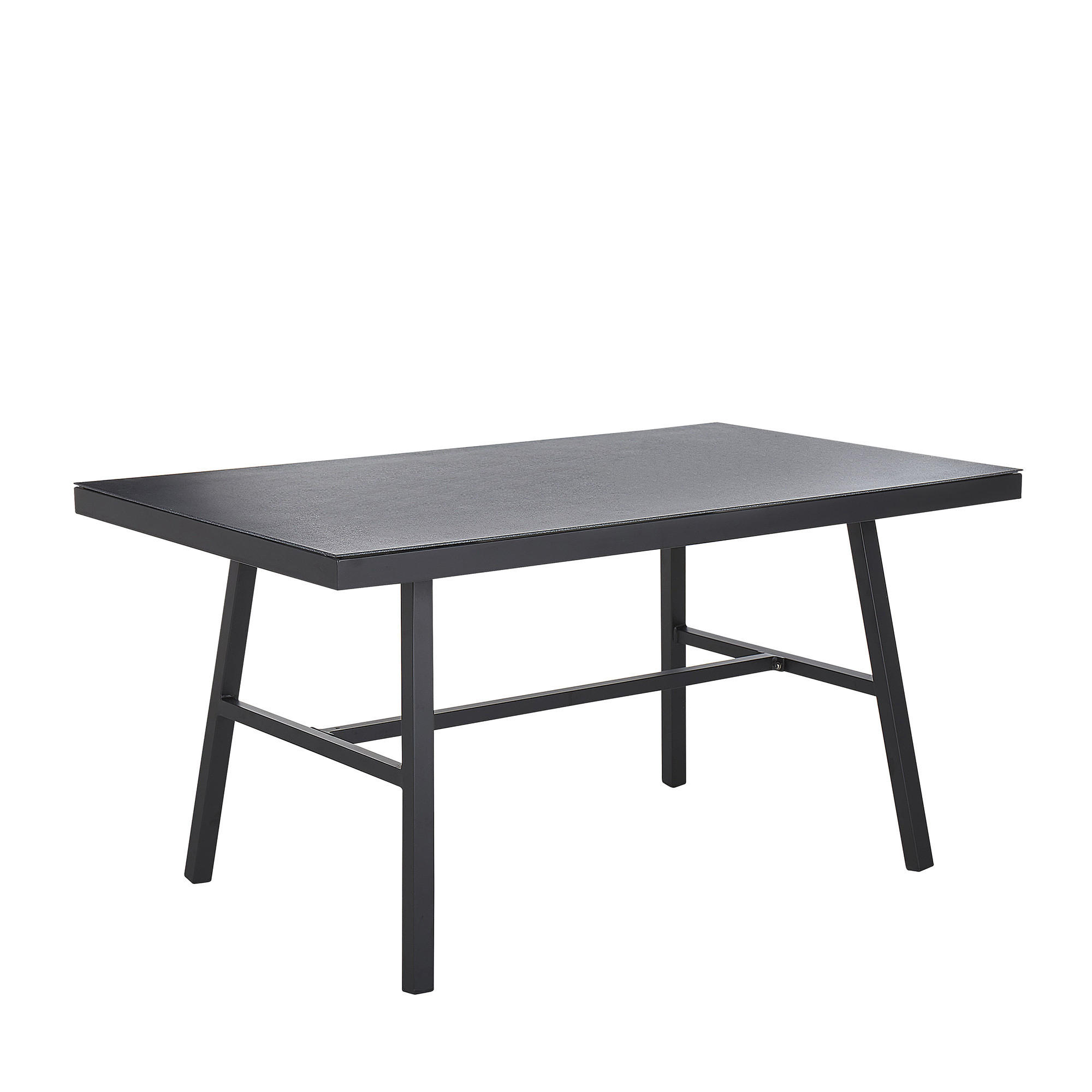 GARTENTISCH Aluminium schwarz 150/90 cm Canetto - Schwarz, Metall (150/90/76cm) - Beliani