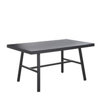 GARTENTISCH Aluminium schwarz 150/90 cm Canetto - Schwarz, Metall (150/90/76cm) - Beliani
