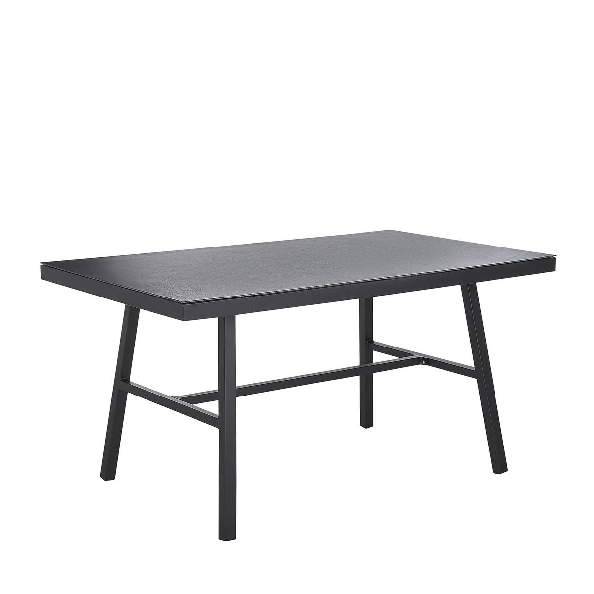GARTENTISCH Aluminium schwarz 150/90 cm Canetto - Schwarz, Metall (150/90/76cm) - Beliani