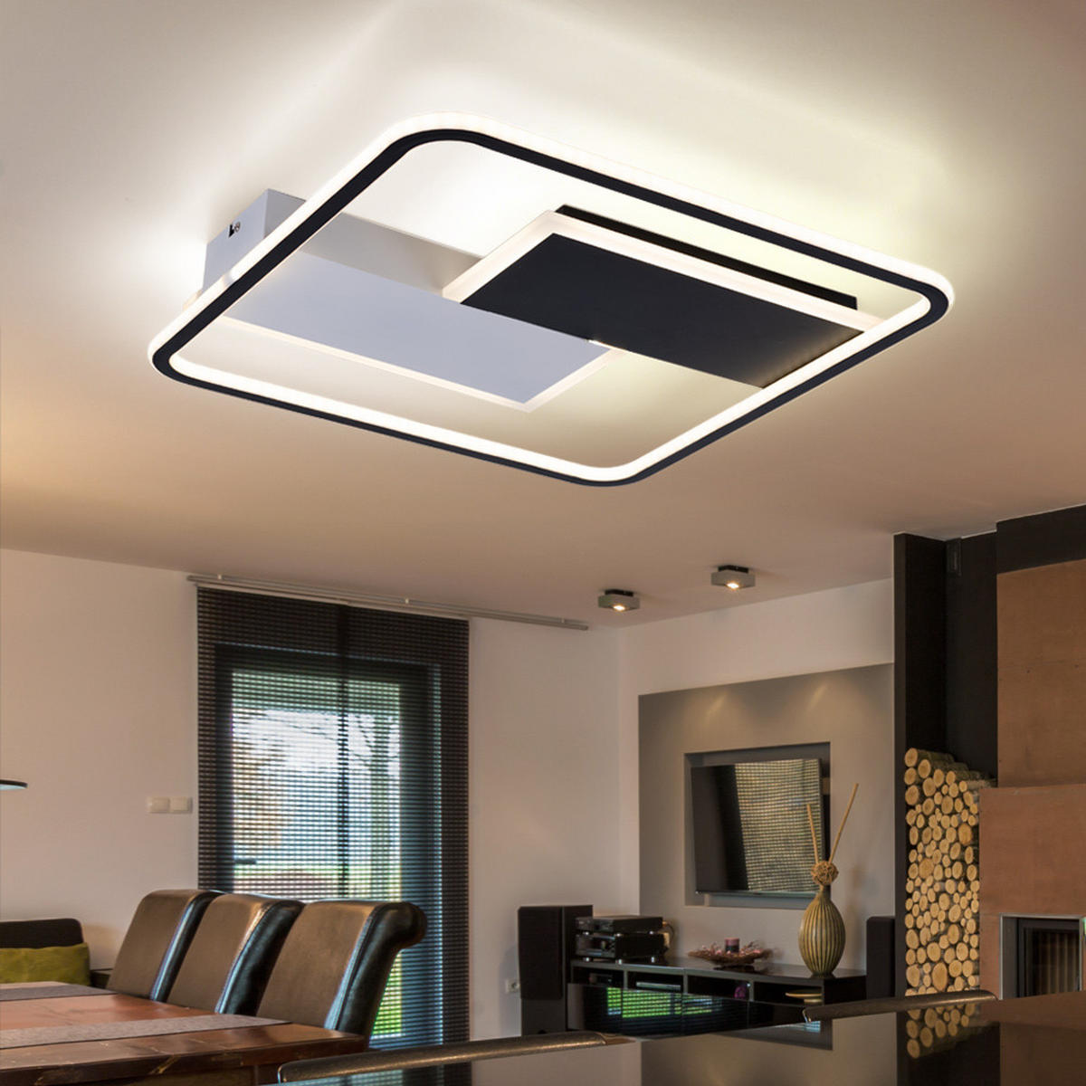 LED DECKENLEUCHTE Jenna Weiß Metall - Weiß, Metall (51/51/6cm) - Globo Lighting