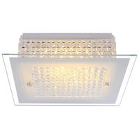 LED DECKENLEUCHTE HEIDIR Weiß Metall Glas - Weiß, Glas (30/30/8cm) - Globo Lighting