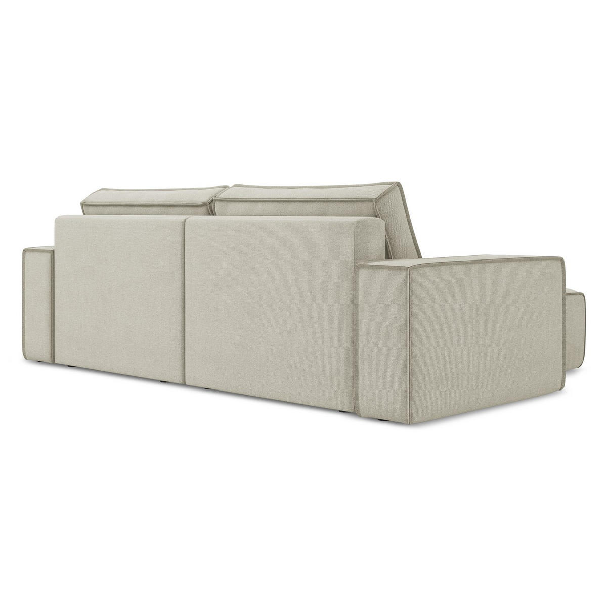ECKSOFA mit Schlaffunktion Strukturstoff Stoff Beige - Beige/Creme, Kunststoff/Textil (148/257cm) - LaMiaSofa
