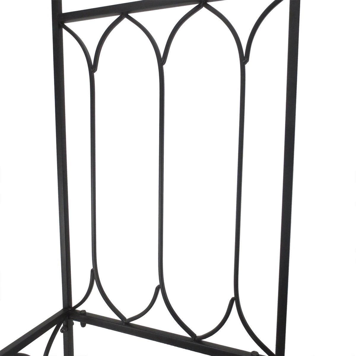 ROSENBOGEN mit Bank, 115 x 50 x 203 cm, Metall, Schwarz - Schwarz, Metall (115/203/50cm) - Outsunny