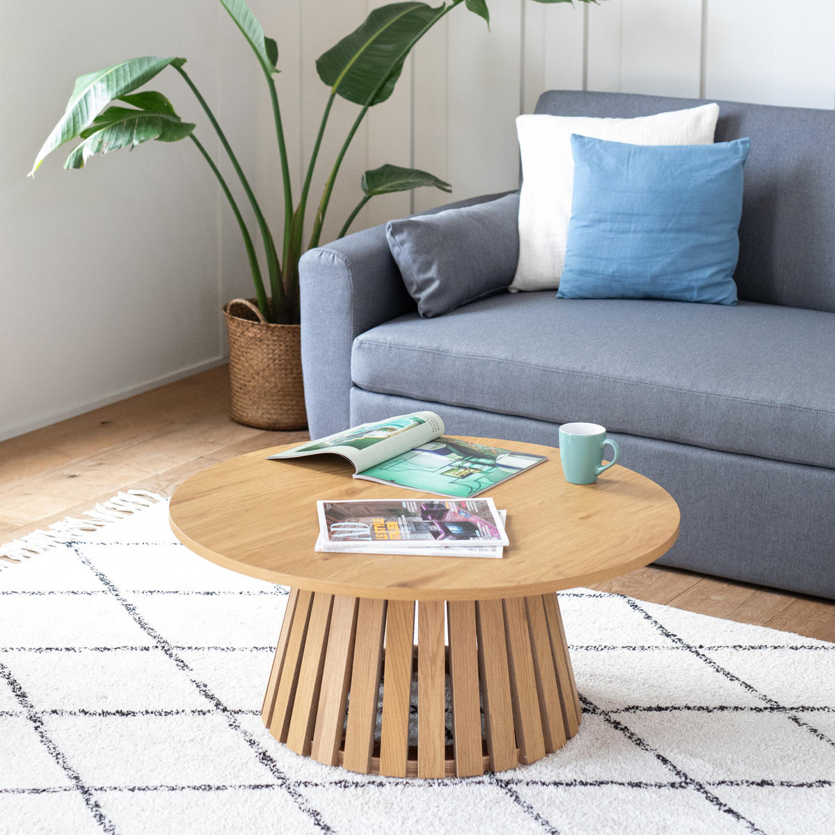 COUCHTISCH Liv Ø 80 cm - Braun, Holzwerkstoff (80/80/35cm) - Happy Garden