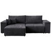ECKSOFA Pedro mit Schlaffunktion Schwarz Cord - Schwarz, Textil (255/153cm) - Bromarkt