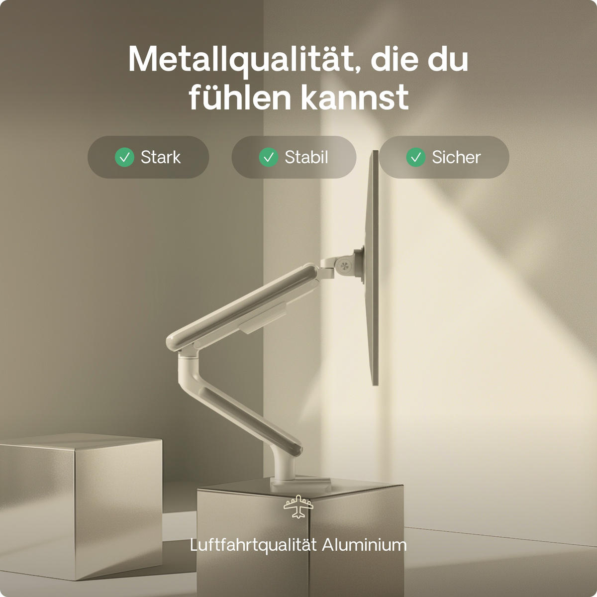 MONITORHALTERUNG, Weiß, Tischhalterung für 1 Monitor 17"-32", VESA 75x75mm, VESA 100x100mm - Schwarz, Kunststoff/Metall (55.9/11.5/60cm) - Desktronic