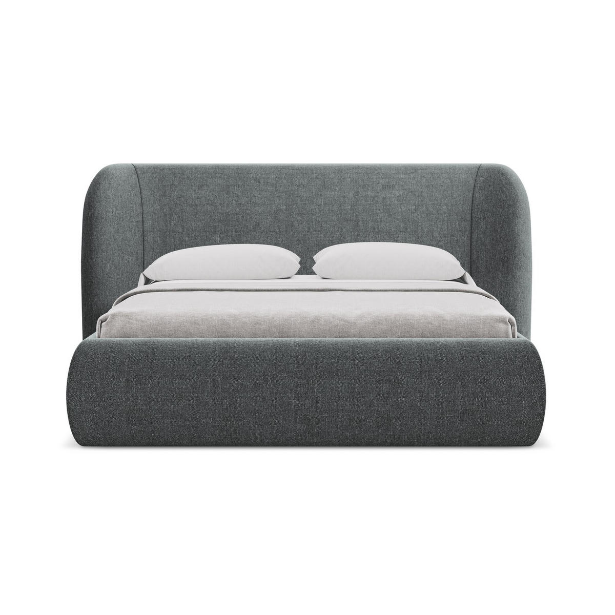 POLSTERBETT mit Bettkasten und Lattenrost 190x215 Grau - Schwarz/Graphitfarben, Kunststoff/Textil (140/200cm) - Makamii