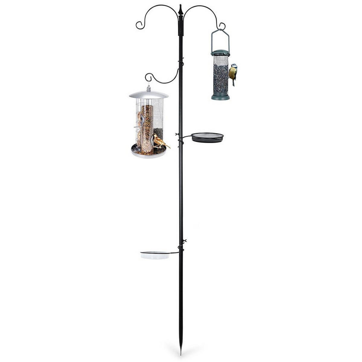 VOGELFUTTERSTÄNDER inkl. Tränken 189 cm Schwarz - Schwarz, Metall (50/189/50cm) - ProGarden