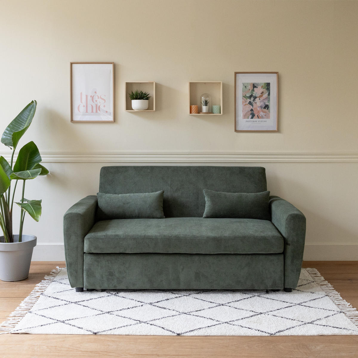 SOFA MATT GRÜN 2 PLÄTZE - Grün, Textil (93/85/169cm) - Happy Garden