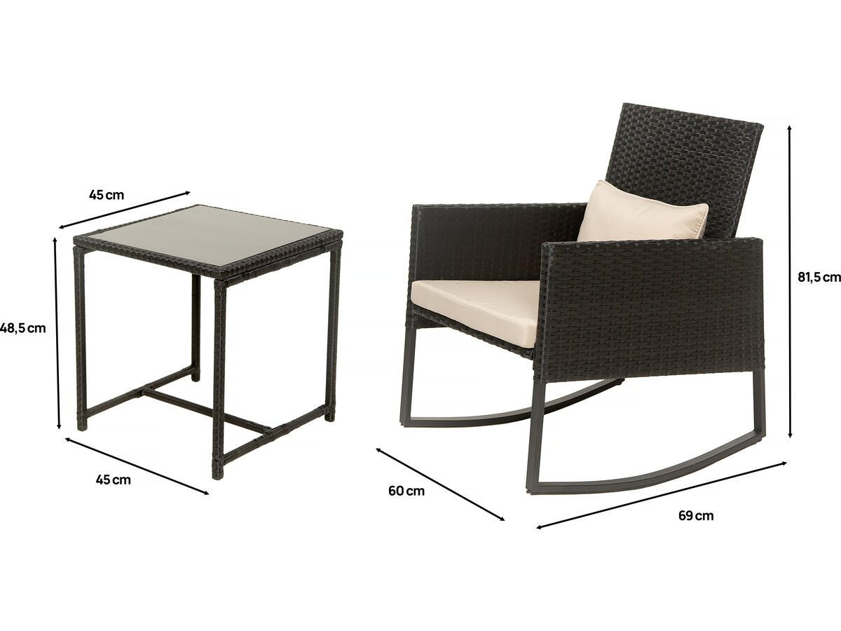 LOUNGEGARNITUR Garden 2-Sitzer Schwarz - Schwarz, Metall - Habitat Garten