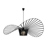 HÄNGELEUCHTE Strohhut 120/120/150 cm - Schwarz, Metall (120/120/150cm) - Nettlife