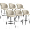 BARSTUHL Luana,51 x 60 x 106 cm, Belastbarkeit 120 kg,creme/schwarz - Creme/Schwarz, Kunststoff (51/106/60cm) - tectake